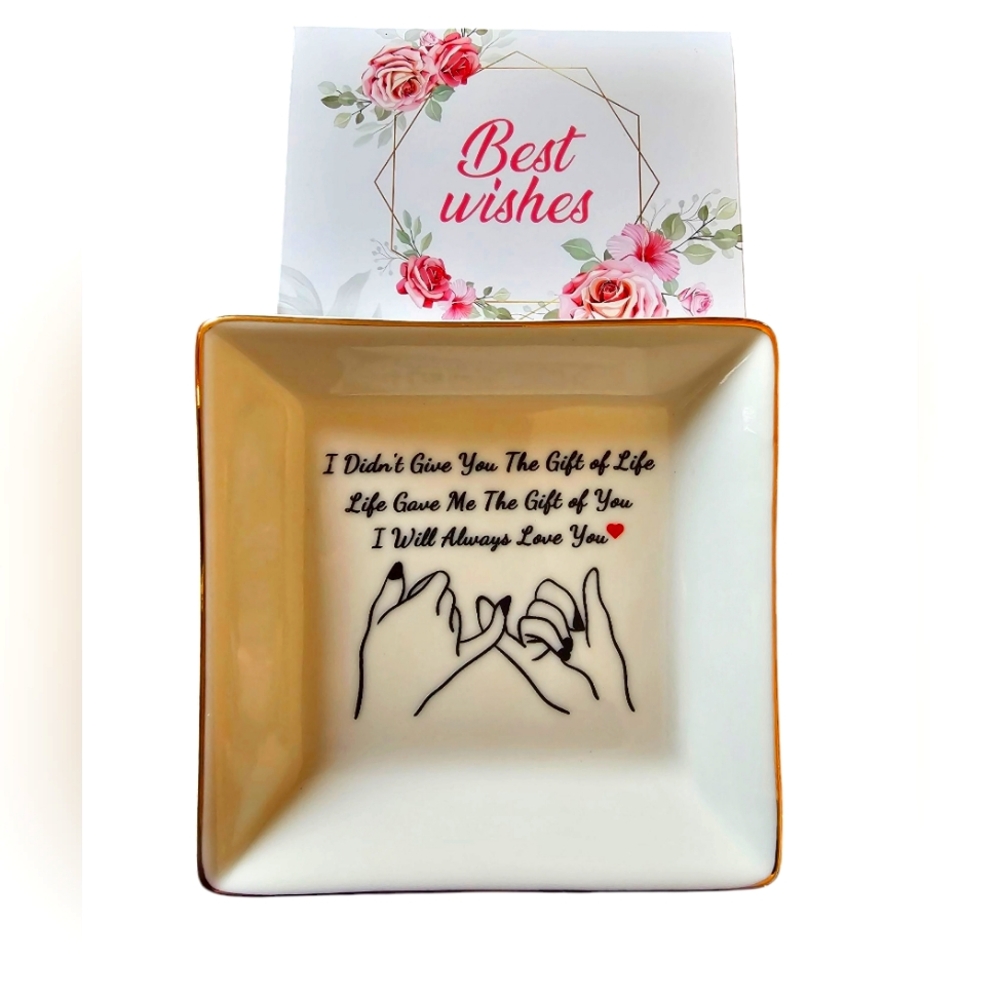 Decorative Daughter Square Ceramic Dish with Heartfelt Message